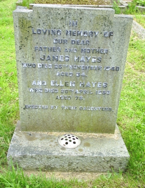 Hayes grave in North Curry churchyard