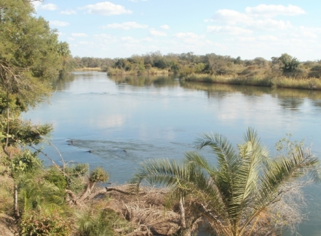 Okavango River just below the Popa rapids