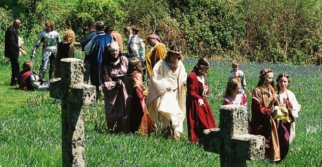 Medieval wedding at Temple, Cornwall. 5 May 2005.