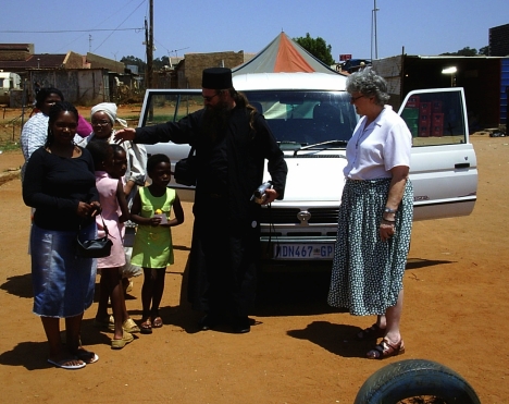 At Tembisa, with Fr Spiridon of St Thomas's Church in Sunninghill